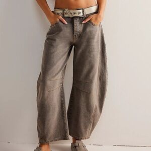 Free People We The Free Good Luck Mid-Rise Barrel Jeans.